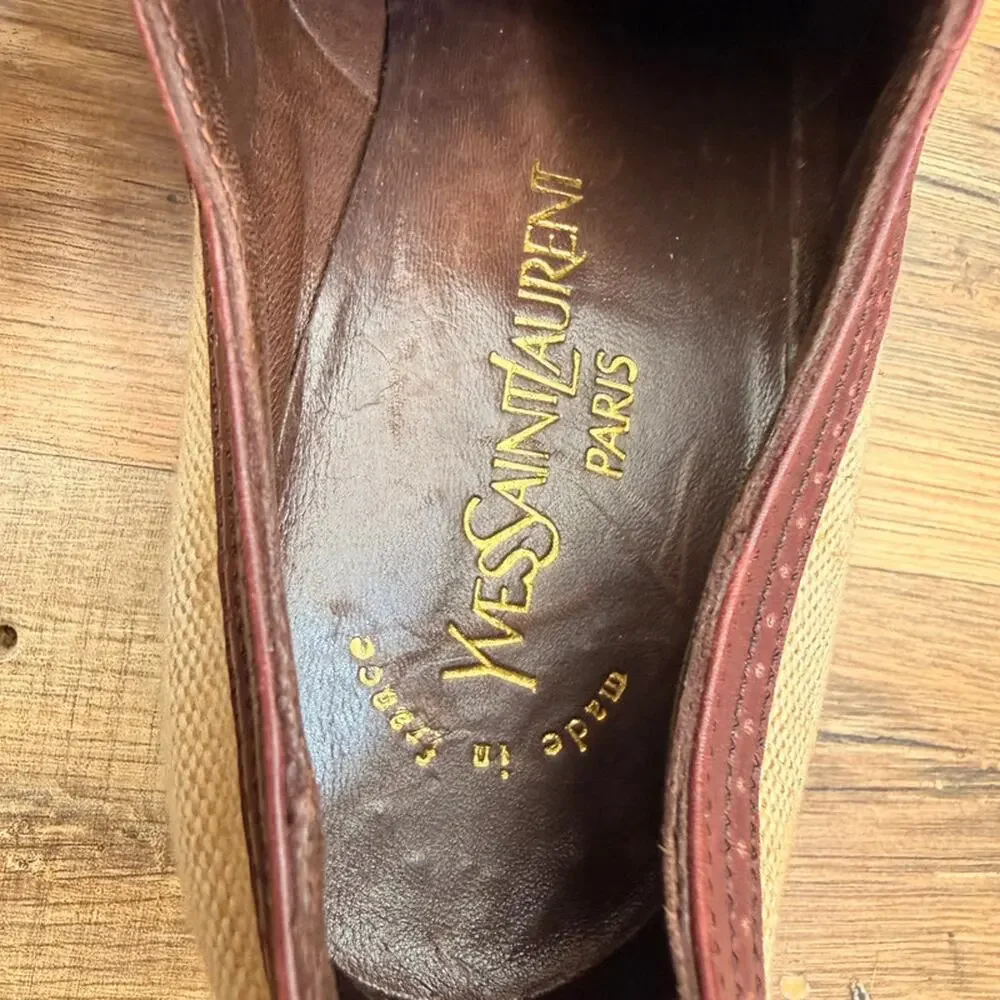 Yves Saint Laurent YSL Size 7.5D Brown Leather  Oxfords shoes